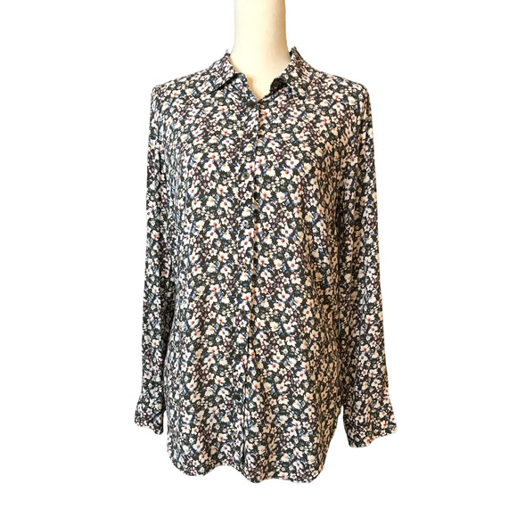 Talbots Button-up Shirt with Delicate Cottage Core Floral Print, Size Medium - Picture 1 of 5